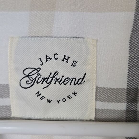 Jachs Girlfriend NWT Women's 2X Super Soft Pocket Flannel Shirt White Shacket - Picture 6 of 14